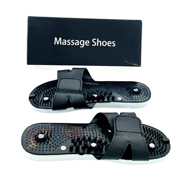 Shoes - NIB Acupressure Magnetic Black Sandals Massage Slippers Shoes